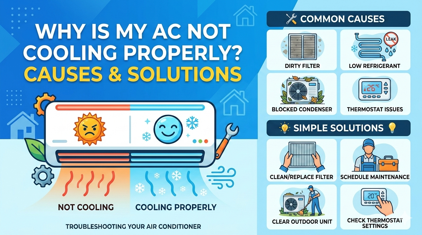 Why Is My AC Not Cooling Properly? Causes & Solutions